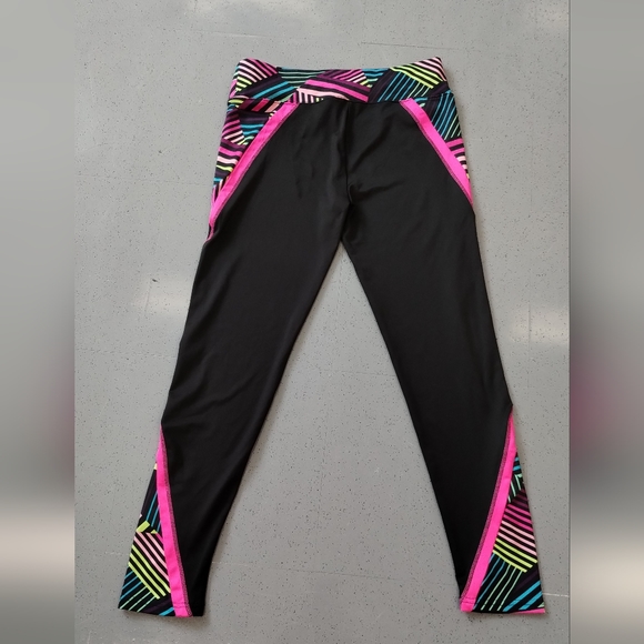 •Justice Active Colorful Retro Stripe Full Length Dri Fit Leggings Size Girl 18 - Picture 4 of 11